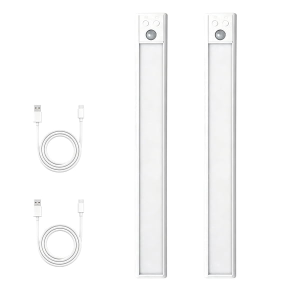 DAYBETTER 80 LED Under Cabinet Lighting, USB Rechargeable Closet Lighting kit with Motion Sensor and Magnetic Strip for Wardrobe, Kitchen Wireless Lighting,2 Pack