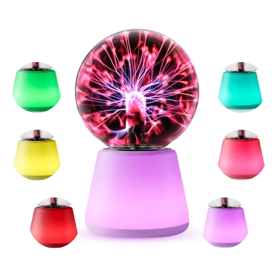 DAYBETTER 3.5 inch Plasma Ball, Touch Sensitive Electric Plasma Globe Lamp with 7-Color Changing Base, for Christmas, Halloween, Party, Gameday