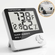 DAYBETTER Indoor Digital Thermohygrometer, High Precision Monitor with Large Screen, Clock & Date, Max Min Record for Home Bedroom Office