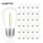 DAYBETTER 30 Pack S14 Edison LED Bulbs for Outdoor String Lights, 1W S14 Replacement Bulbs, Waterproof Edison LED Light Bulbs,Non-Dimmable, E26 Medium Base, 2700K Warm White