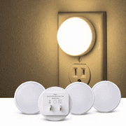 DAYBETTER 4 Pack Night Light , Plug in Night Light with Auto Dusk to Dawn Sensor, Soft Warm White Nightlights for Bedroom, Kids Room, Kitchen, Stairway, Hallway