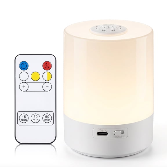 DAYBETTER Night Light, Dimmable Table Lamp with 3 color temperatures, Adjustable Brightness, Remote Control & 3 Timer Settings, USB Rechargeable Lamp for Bedroom, Baby Nursery, Bathroom & Living Room