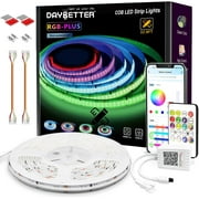 DAYBETTER 32.8ft RGB IC COB LED Strip Lights, LED Lights with Built-in IC Chips, App-Control, Music Sync, Addressable Dream Color COB Lights with Remote for Bedroom, Home Decoration
