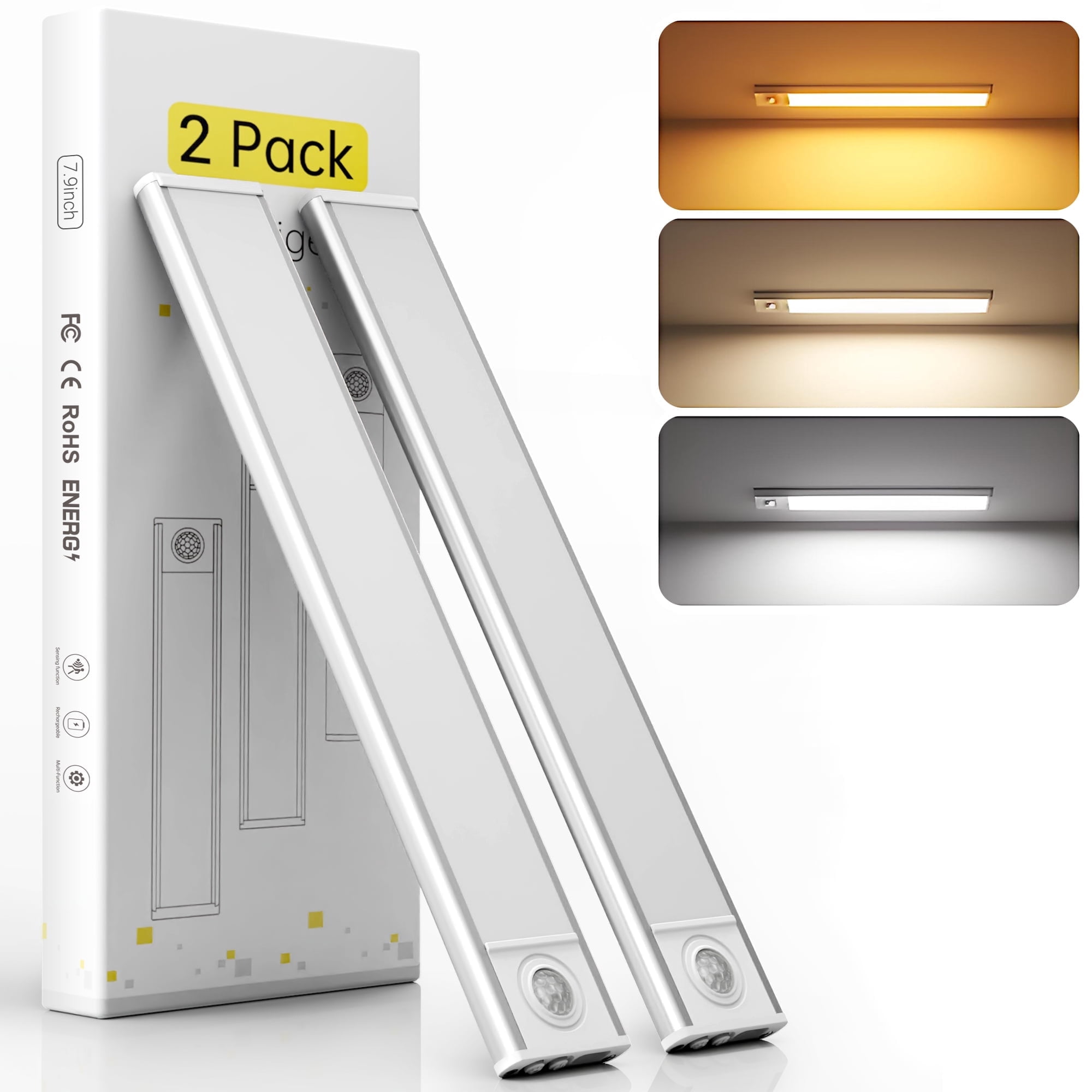 DAYBETTER LED Under Cabinet Lights, Rechargeable Motion Sensor Light ...