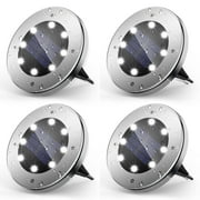 DAYBETTER 4 Pack Solar Ground Lights Outdoor,8 LED Solar Powered in Ground Disk Light Waterproof for Yard Garden Outside Driveway Walkway Pathway Lawn Patio Decor