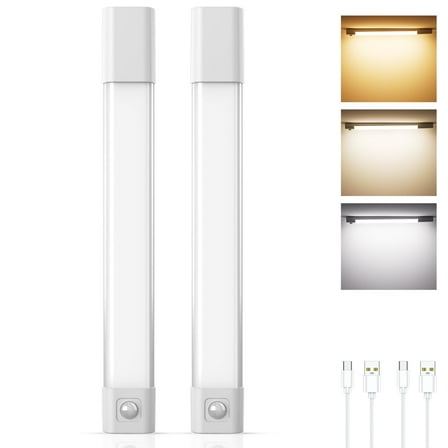 DAYBETTER 50 LED Under Cabinet Lights, USB Rechargeable Closet Lighting kit, Dimmable Closet Lights, Warm White Cool White Changing, for Wardrobe, Kitchen Wireless Lighting, 2Pack