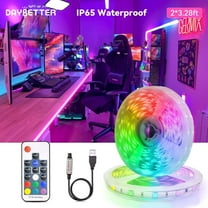 DAYBETTER USB LED Light Strip 6.56ft Waterproof RGB USB Powered with Remote Control Color Changing LED Light for Home Decor TV PC Mirror