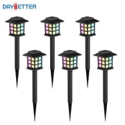 DAYBETTER 6 Pack Solar Outdoor Lights, Waterproof LED Solar Garden Lights, Walkway Lights, Outdoor Decorations for Garden, Landscape, Path, Yard, Patio, DrivewayMulticolor