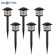 DAYBETTER 6 Pack Solar Outdoor Lights, Waterproof LED Solar Garden Lights, Walkway Lights, Outdoor Decorations for Garden, Landscape, Path, Yard, Patio, DrivewayWarm White