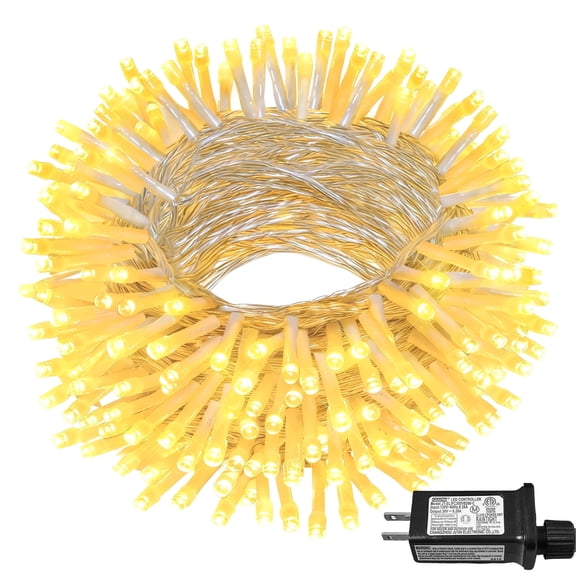 DAYBETTER 65FT Fairy Lights Plug In, 200 Led Starry Twinkle String Lights, 8 Lighting Modes, for Wedding Indoor Outdoor Christmas Patio Garden Decoration, Warm White