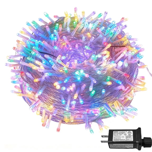 DAYBETTER 65FT Fairy Lights Plug In, 200 Led Starry Twinkle String Lights, Rainbow Christmas Light, 8 Lighting Modes, for Wedding Indoor Outdoor Patio Garden Decoration