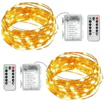 DAYBETTER 66ft Battery Operated String Lights, Warm White Fairy Lights with Remote, for Bedroom, Backyard, Wedding
