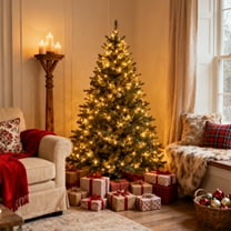 DAYBETTER 6ft Christmas Tree Artificial, Pre-lit with 250 LED Warm White Lights, 800 Branch Tips, Foldable Sturdy Metal Stand for Festival Home, Office Decor, Indoor and Outdoor