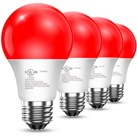 DAYBETTER 9W Red Light Bulbs for Sleep, Blue Light Blocking Bulb, Red Light Night Light for Melatonin Promoting, A19 9W E26 Base, Dim Light Bulbs for Bedroom, Baby Nursery,4 Pack
