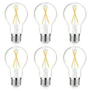 DAYBETTER A19 Vintage LED Edison Bulbs,NO-Dimmable Light Bulb 60W Equivalent,2700K Warm White, 8W E26 Standard Base, 800Lumens, CRI80+, Clear Glass Filament Bulb for Home, Farmhouse,6 Pack