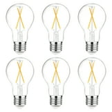 DAYBETTER Edison Light Bulbs,60W Equivalent,Dimmable Vintage LED Light Bulbs for Bedroom, E26 Medium Base,Warm White 2700K,ST58,8W, 800LM, 80+ CRI,Clear Glass, 6 Pack