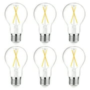 DAYBETTER A19 Vintage LED Edison Bulbs,NO-Dimmable Light Bulbs 60W Equivalent,5000K White, 8W E26 Standard Base, 800Lumens, CRI80+, Clear Glass Filament Bulb for Home, Farmhouse,6 pack