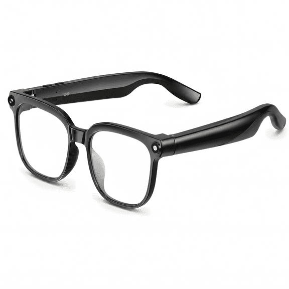 DAYBETTER AI Smart Glasses, 800W Pixel, 1080P Camera, Real-Time Recording, Open-Ear Bluetooth Audio, Voice Assistant, Magnetic Charging, Perfect for Travel Vlog ( Black Frame with Clear Lenses)