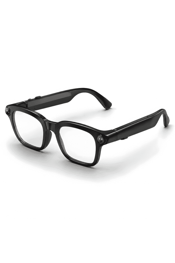 AI Smart Glasses 1080P Anti-Shake Cam, AI Voice Assistant, Open-Ear Bluetooth Audio, Record Audio Video, Wear Detection, USB Power for Meetings & Outdoor Travel