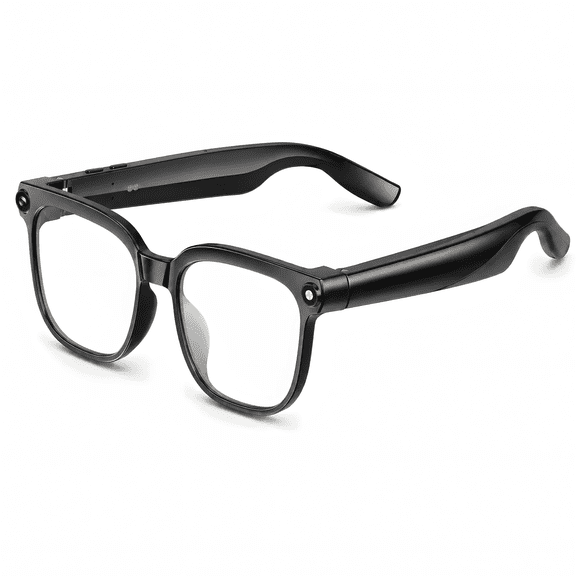 DAYBETTER AI Smart Glasses, 800W Pixel, 1080P Camera, Real-Time Recording, Open-Ear Bluetooth Audio, Voice Assistant, Magnetic Charging, Perfect for Travel Vlog ( Black Frame with Clear Lenses)