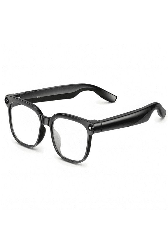 DAYBETTER AI Smart Glasses, 800W Pixel, 1080P Camera, Real-Time Recording, Open-Ear Bluetooth Audio, Voice Assistant, Magnetic Charging, Perfect for Travel Vlog ( Black Frame with Clear Lenses)