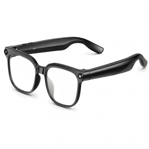 DAYBETTER AI Smart Glasses, 800W Pixel, 1080P Camera, Real-Time Recording, Open-Ear Bluetooth Audio, Voice Assistant, Magnetic Charging, Perfect for Travel Vlog ( Black Frame with Clear Lenses)