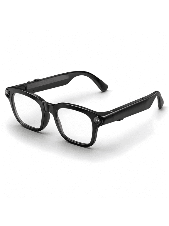 AI Smart Glasses 1080P Anti-Shake Cam, AI Voice Assistant, Open-Ear Bluetooth Audio, Record Audio Video, Wear Detection, USB Power for Meetings & Outdoor Travel