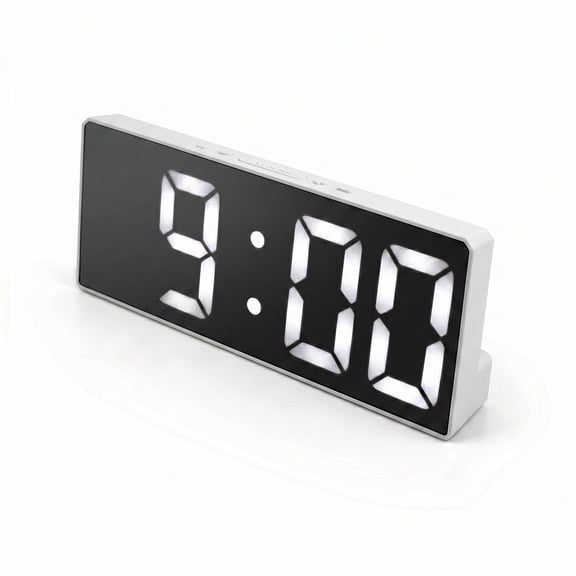 DAYBETTER Digital Alarm Clock, 12/24H with Cycle Display, Dual Alarms, Snooze & Backlight, Power Saving Mode for Bedroom, Travel, Bedside (White)