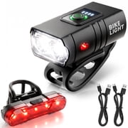 DAYBETTER Bike Lights Set, 360 Lumens Rechargeable Bicycle Headlight & Taillight，6+4 Lighting Modes, IPX4 Waterproof, Easy to Install for Night Riding Commuting