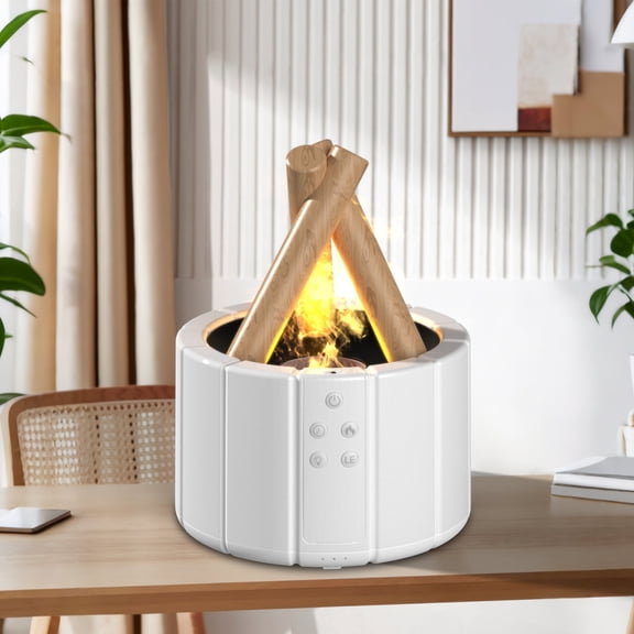 DAYBETTER Bonfire Diffuser,Bonfire Aromatherapy Essential Oil Diffuser,Flame Diffuser 250ml With Remote for Bedroom,Office,Gift (White)