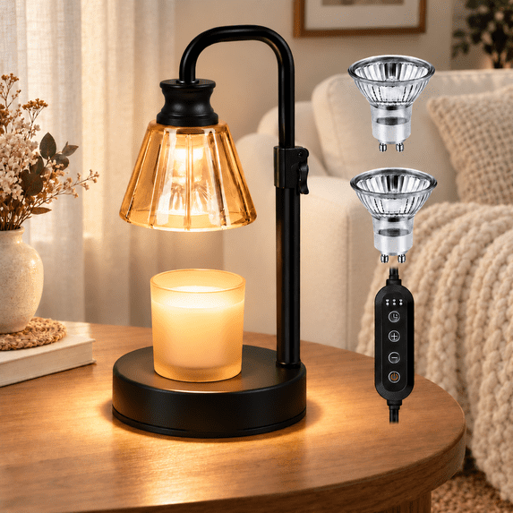 DAYBETTER Candle Warmer Lamp,Mother's Day Gifts Dimmable Timer Wax Melt Lights for House Warming New Home Bedroom Decor ,Gifts for Mom with 2 Bulbs