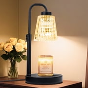 DAYBETTER Candle Warmer Lamp,Glass Electric Candle Lamp with 2*50W GU10 Bulbs,Adjustable Height Dimmable Gifts Lamp for 