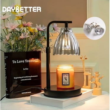 DAYBETTER Candle Warmer Lamp, Adjustable Height Timer Gifts Wax Warmer Lamp, Wax Melt Lights for New Home Decor(2*50W Bulbs)