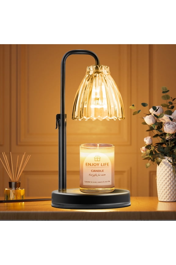 Candle Warmer Lamp, Adjustable Height Timer Gifts Wax Warmer Lamp, Wax Melt Lights for New Home Decor(2*50W Bulbs)
