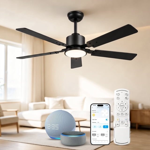 DAYBETTER 52 Inch Ceiling Fan with Lights, WiFi Smart Control with ...