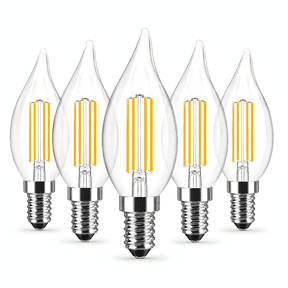 DAYBETTER Chandelier Light Bulbs, Candelabra Light Bulbs 40W Equivalent E12 Dimmable LED Light Bulbs 2700K Warm White 4.5W 400LM Flame Light Bulbs Tip Vintage CA11 Candle Light Bulbs, 5 Pack