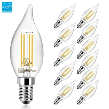 DAYBETTER Chandelier Light Bulbs, Candelabra Light Bulbs 60W Equivalent E12 LED Bulb Dimmable 2700K Soft White,5.5W 600LM Tip Vintage CA11 Flame Light Bulbs,12 Pack.