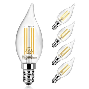 DAYBETTER Chandelier Light Bulbs, Candelabra Light Bulbs 60W Equivalent E12 LED Bulb Dimmable LED Light Bulbs 5000K Daylight 5.5W 600LM Flame Light Bulbs Tip Vintage CA11 Candle Light Bulbs, 5 Pack
