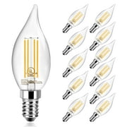 DAYBETTER Chandelier Light Bulbs, Candelabra Light Bulbs 60W Equivalent E12 LED Bulb Dimmable LED Light Bulbs 5000K Daylight, 5.5W 600LM Flame Light Bulbs Tip Vintage CA11 Candle Light Bulbs,12 Pack