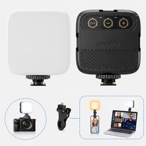 DAYBETTER LED Video Light with 3 Cold Shoe, Soft Selfie Light Panel with Clip for Phone/Laptop/Tablet, Portable Camera light for Video Vlogging