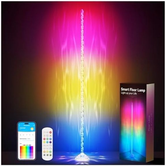 DAYBETTER Crystal Floor Lamp RGBIC Corner Lamp with Magic Color, APP & Remote Control, 220 Lumens for Mood, NOT for Lighting, for Corner Decoration (Installation Requires Skill and Patience)