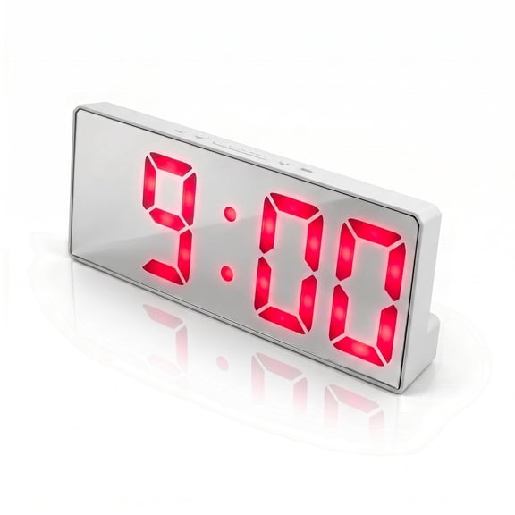 DAYBETTER Digital Alarm Clock, 3 Alarm Settings with Snooze, 12/24H Cycle Display, 7 Color Light Dimmable, Power Saving Mode for Bedroom Office Decor(White)