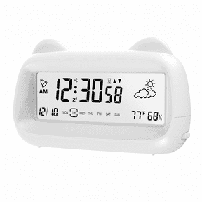 DAYBETTER Digital Alarm Clock, Multifunctional LED Clock with Cat Ear, 12/24Hr, Backlight, Ideal for Office, Bedroom