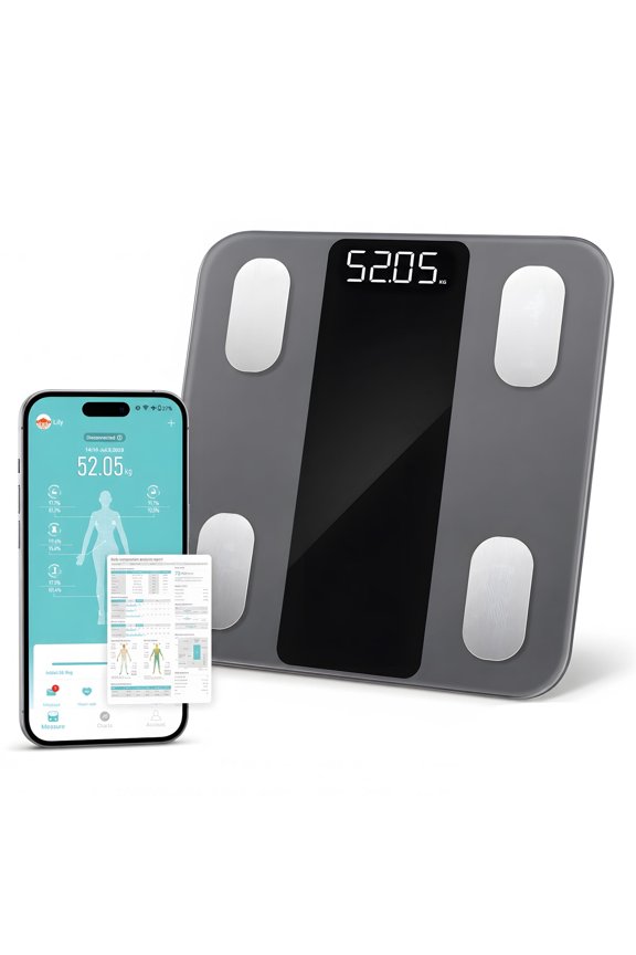 Body Fat Scale, High-Precision Weight Tracker with BMI and 14 Health Metrics, Non-Slip Surface, Easy-Clean and Durable Design