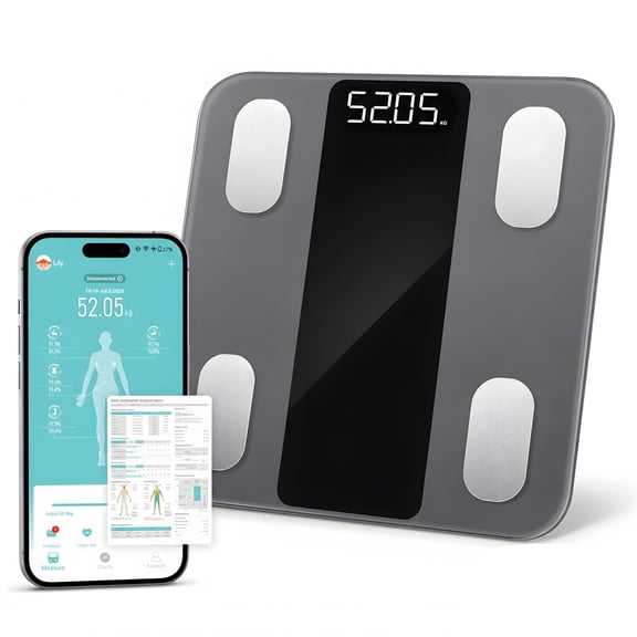 DAYBETTER Body Fat Scale, Advanced Electrodes for Accurate Weight, High-Precision Scale with Non-Slip, Durable and Easy-Clean,BMI and Other 14 Health Metrics are Measurable.