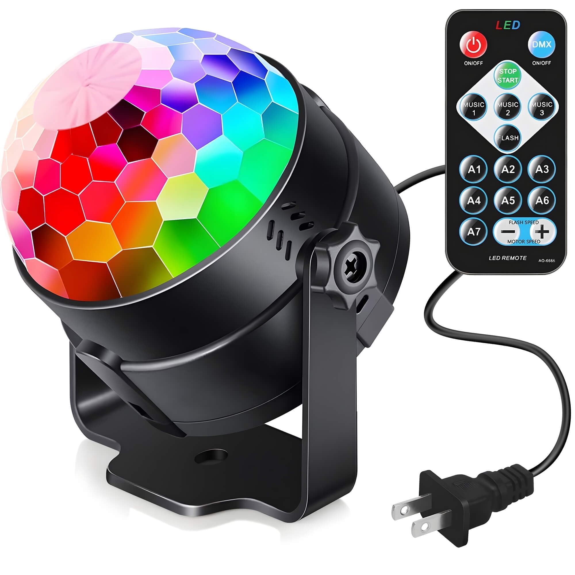DAYBETTER Disco Ball Decor Strobe LED Party Lights,8 Modes Disco DJ Lights for Parties Decorations Home Dance,Sound Activated