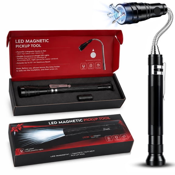 DAYBETTER Extendable Magnetic Flashlight, Telescoping Magnetic Pickup Tool for Men Husband Dad, Cool Gadget Gift for Christmas, Father's Day