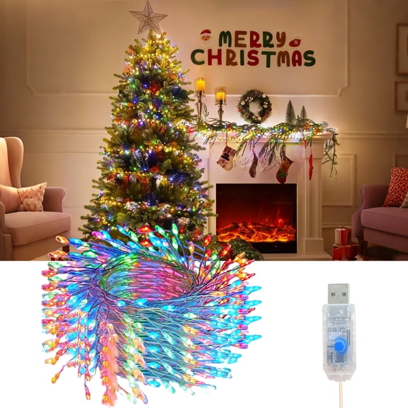 DAYBETTER Fairy String Lights, 100FT USB Firecracker Lights with 800LEDs, 8 Lighting Modes, Multi-color Twinkle Lights for Wedding Party Christmas Decoration