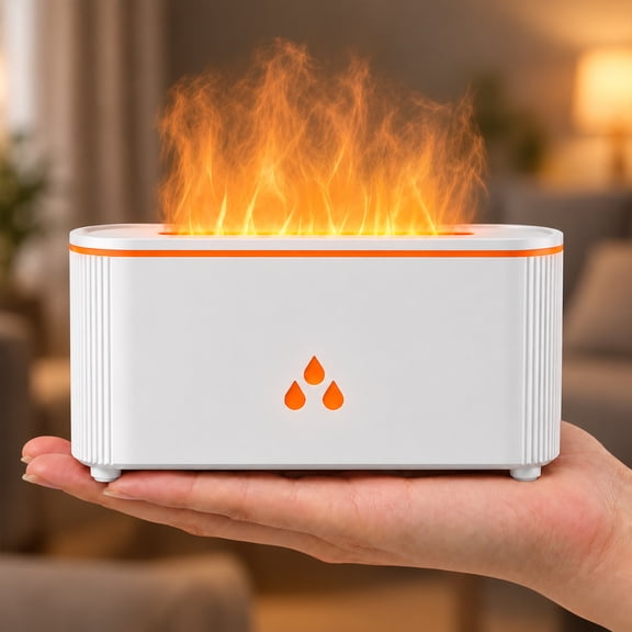 DAYBETTER Flame Diffuser, 160ml Ultrasonic Essential Oil Diffuser with 7 Color Flame Light, Usb-C Powered Cool Mist Humidifier for Home Office