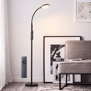DAYBETTER Floor Lamp for Living Room, Dimmable Reading Lamp with Touch Control & Remote, 4 Color Temperatures, Gooseneck Tall Stand Lamp for Office Craft, Black